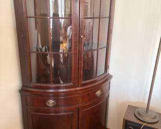 Corner vintage curio cabinet