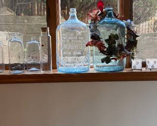 Large vintage glass water jugs