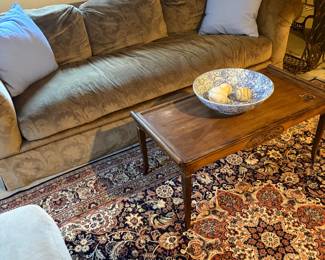 Bloomingdale’s matching couch and wood coffee table