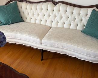 French Victorian Louis XV couch with serpentine front