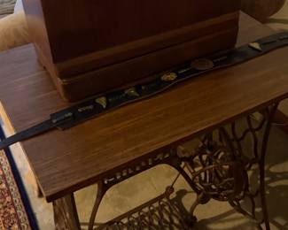 Singer sewing machine with wrought iron base