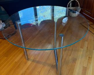 Glass and chrome table Mcm style