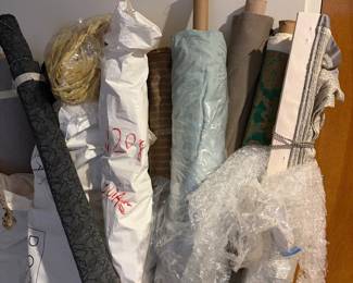 Designer upholstered fabric bolts