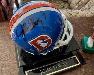 John Elway signed mini helmet