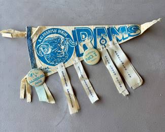 Item #44 - Selma, AL A.G.Parrish High Felt Penant w/Ribbons & Buttons $20