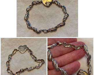 Item #27 - Gorham Sterling Footprints in the Sand Bracelet $30