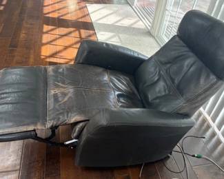 Black leather recliner