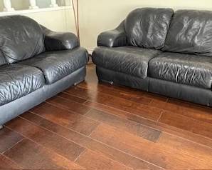 Natuzzi leather sofa & love seat