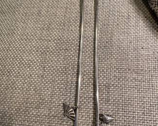 Six sterling sipper straws/swizzle sticks