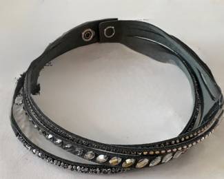 Swarovski grey suede necklace or wrap bracelet