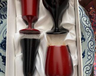Lacquer ware wine glasses