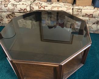 Mid Century glass coffee table