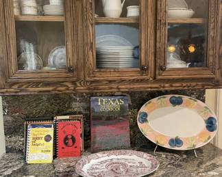 Decorative platters and misc - Cook books