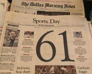 McGuire hits # 61 - Dallas Morning News paper 