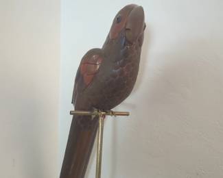 vintage mixed-metal bird sculpture