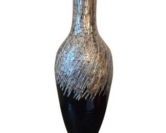 Black Mosaic Floor Vase