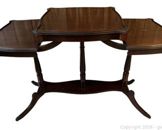 Three Tiered Duncan Phyfe Mahogany Style Parlour Table