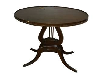 Mid Century Lyre Base Oval Table
