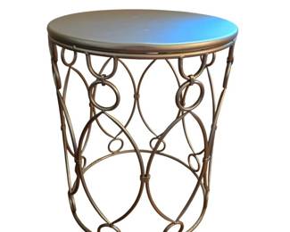 Round Open Metal Framedwork Accent Table