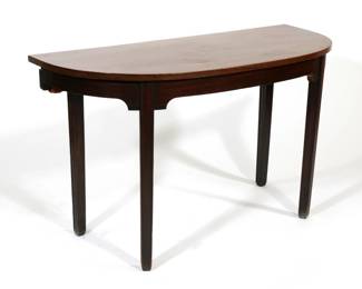 MAHOGANY DEMILUNE SIDE TABLE