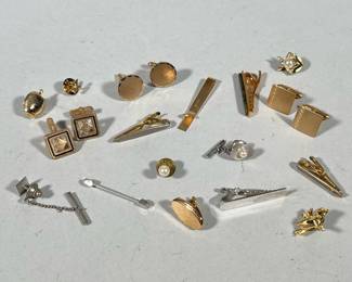 ASSORTED MEN'S CUFFLINKS AND TIE CLIPS