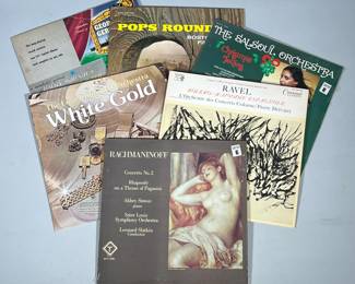 (6pc) ASSORTED LOT OF VINYL LP RECORDS INCLUDING RACHMANINOFF, RAVEL, GERSHWIN, SALSOUL ORCHESTRA