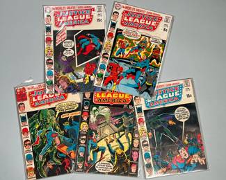 (5pc) JUSTICE LEAGUE OF AMERICA LOT OF FIVE VINTAGE DC COMICS 15¢ ISSUES