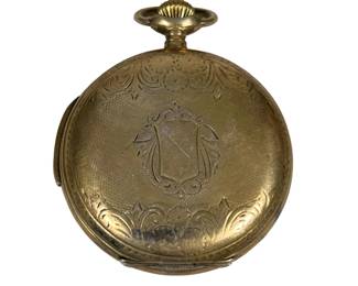 800 SILVER HUNTER-STYLE POCKET WATCH WITH ENAMEL DIAL