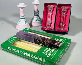 (7pc) Candle Stick Holders And Tapers