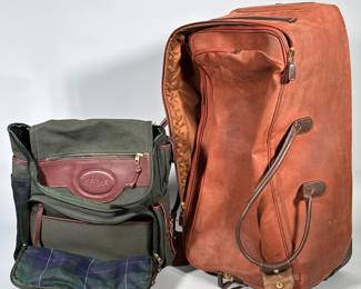 (2pc) ORVIS CANVAS BACKPACK AND BRIC'S LEATHER TRAVEL BAG