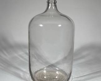 VINTAGE CLEAR GLASS DEMIJOHN WINE JUG, EMBOSSED '5250' BASE