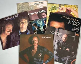 (8pc) ASSORTED VINTAGE VINYL LP LOT: CASHMAN & WEST, JOHN DENVER, THE EVERLY BROTHERS, TERRY CASHMAN, PLACIDO DOMINGO, AZNAVOUR
