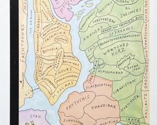 MAIRA KALMAN & RICK MEYEROWITZ THE NEW YORKER 'NEW YORKISTAN' SIGNED LIMITED EDITION POSTER