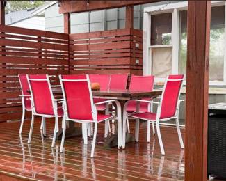 large patio table and chairs