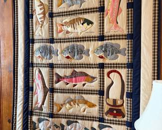 Beautiful fish appliqué quilt