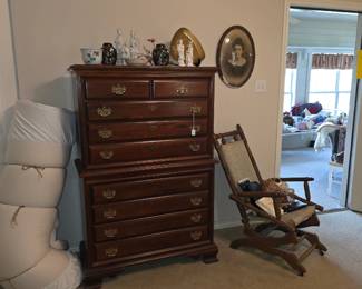 Chest  and Antique Rocker