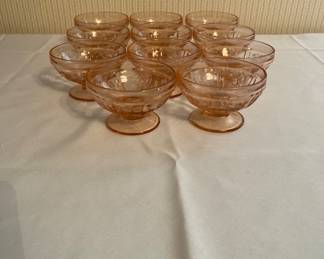 Federal cabbage rose sherbet glasses