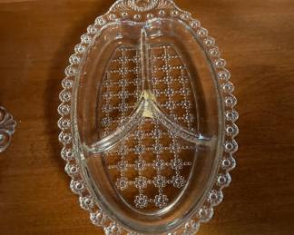 Three part oval relish plate