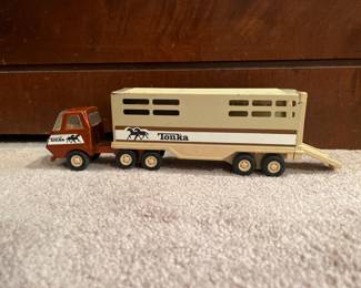 Tonka truck and horse trailer