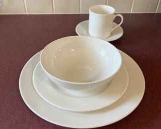 Set of white every day dishes