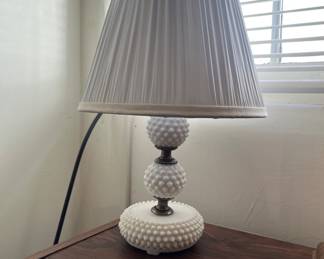 Milk, glass dresser lamp