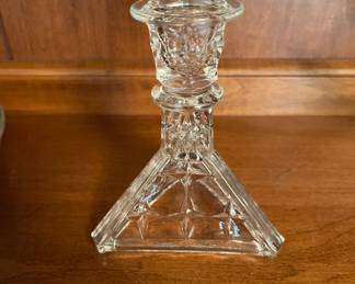 Set of glass candleholders