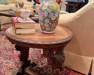 American eagle carved side table