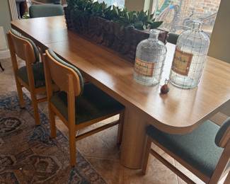 Blonde table, 8 chairs (sold separately)