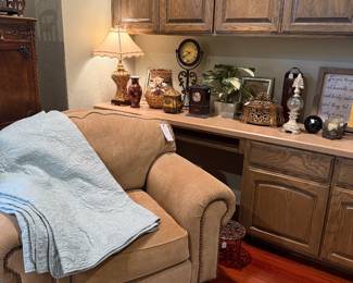 Drexel roll arm suede chair