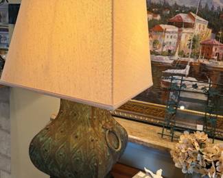 Pair of large heavy lamps