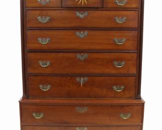 Inlaid Mahogany Chest on Chest