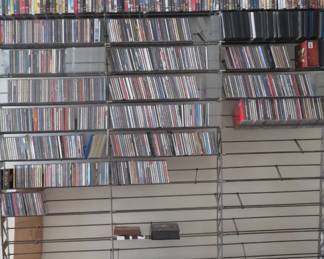 Bolz cd rack filled with cd's.