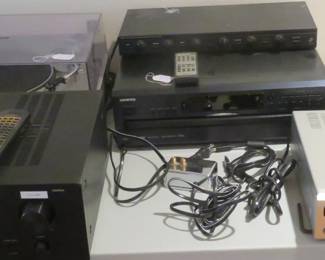 Variety of stereo equipment.