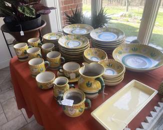 Vietri Solime ceramic dishes from Italy.